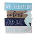 Youngs Wood Slat Wall Sign with 3D Seahorse 19820